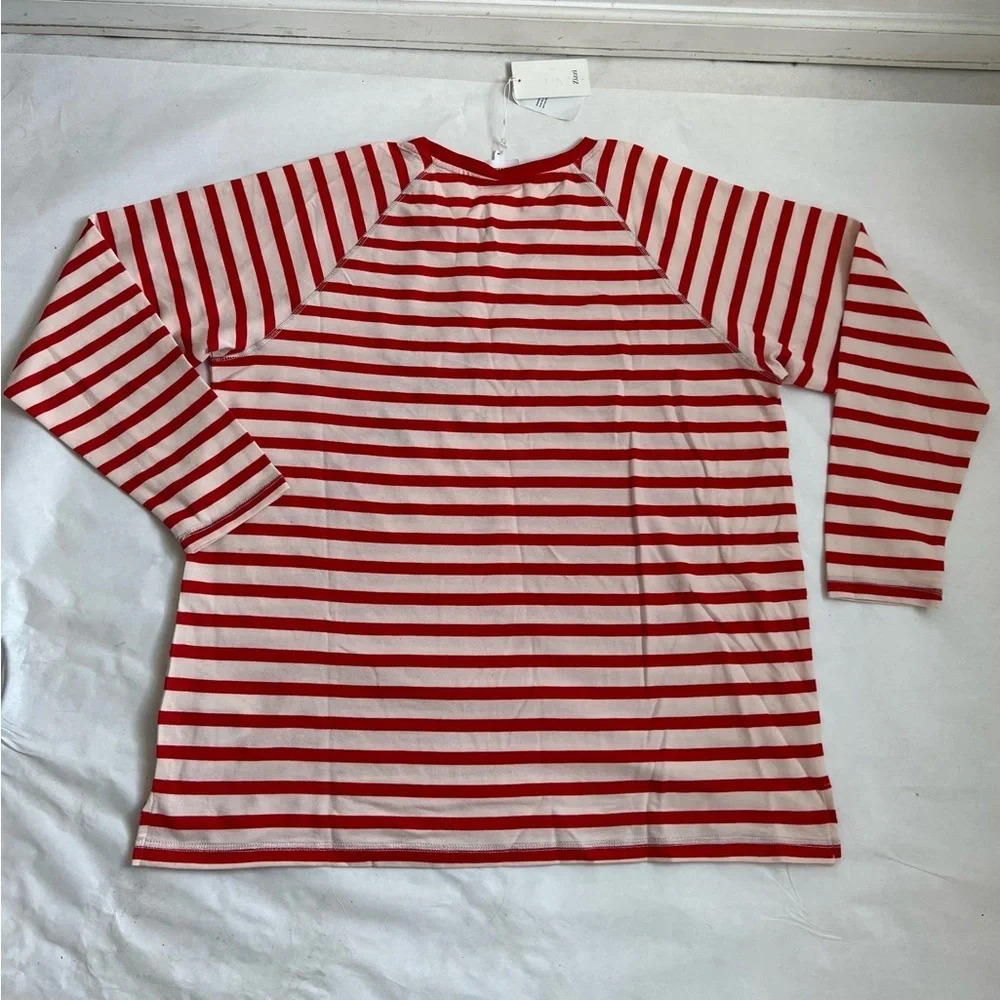 Zizzi Women's White Red Striped Pullover Sweatshirt Top Sz US 16 XL NWT Nautical - Picture 3 of 8